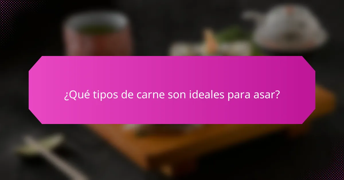 ¿Qué tipos de carne son ideales para asar?